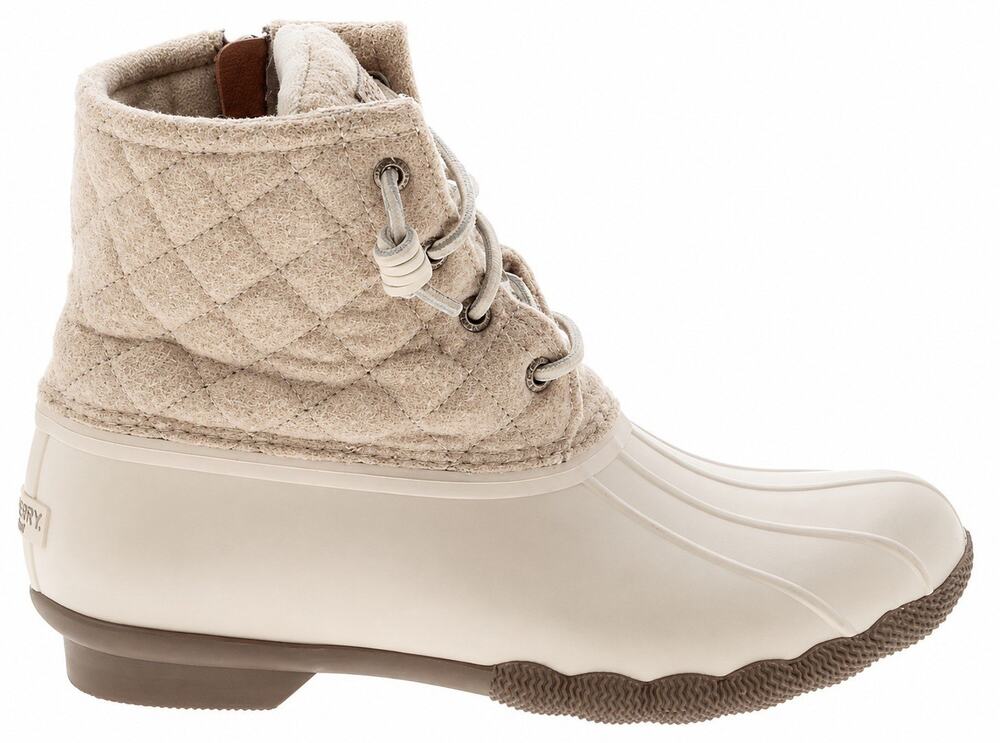 Sperry Top Sider Tan Saltwater Duck Duckfeet Boot Quilted Waterproof Sperrys 6.5